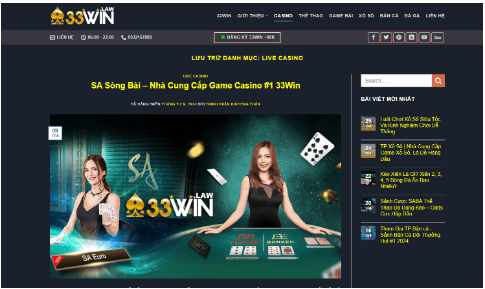 Đôi nét về sân chơi casino 33win